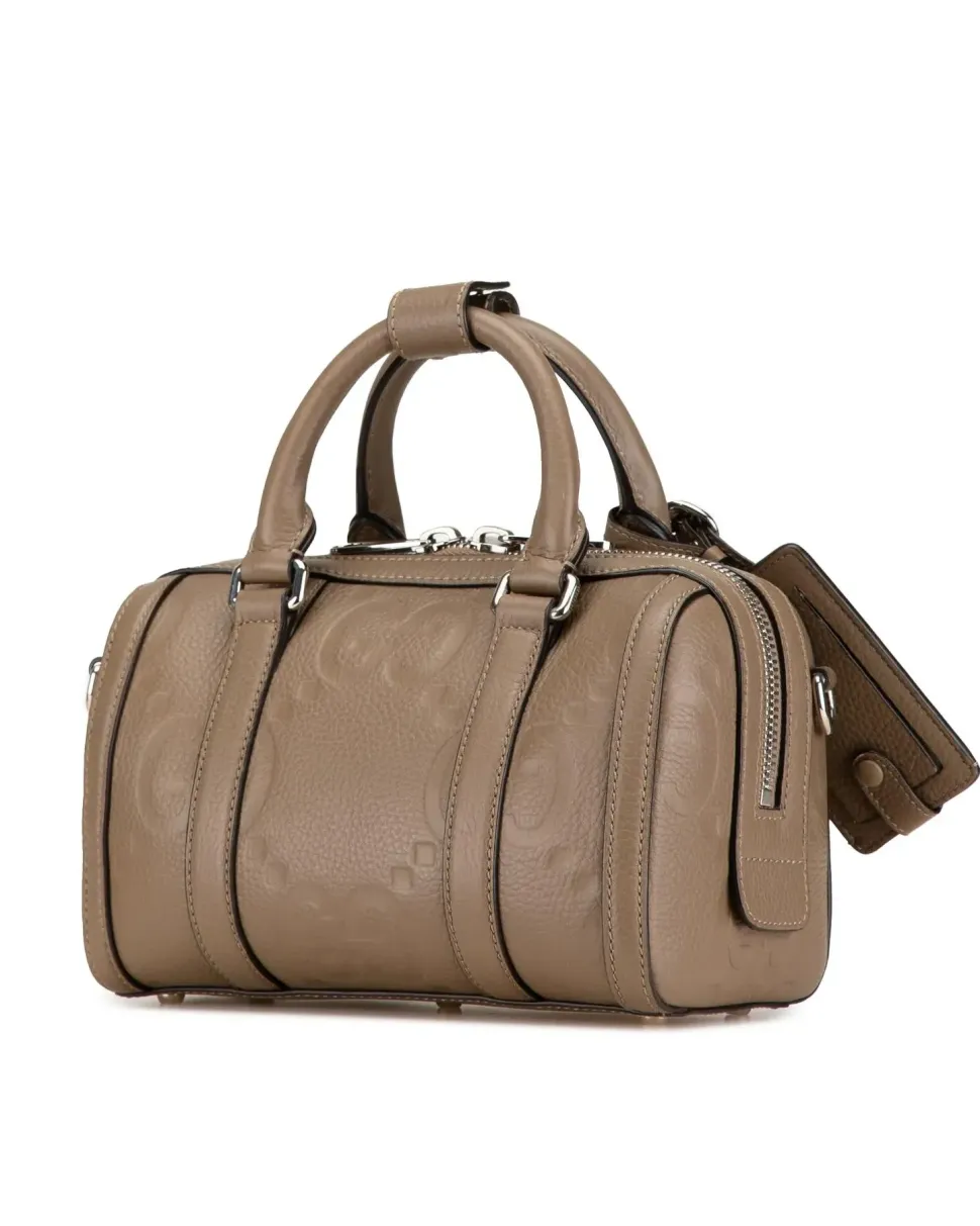Preloved Large Leather Shopper Tote with Acrylic Handles