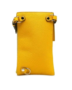 Preloved Leather Baguette Phone Crossbody Bag with Magnetic Snap