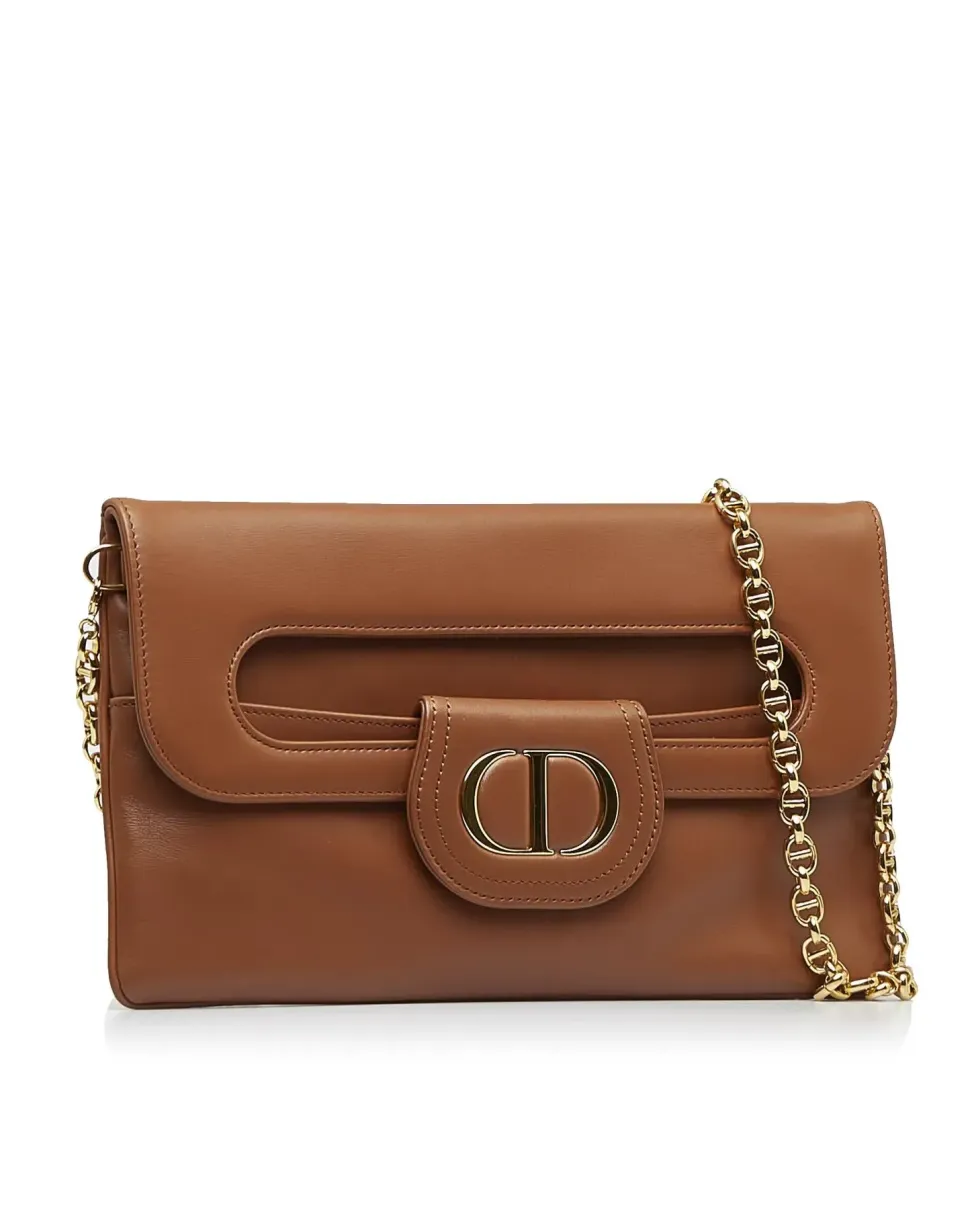Preloved Leather Handbag with Drawstring Closure and Zip Pocket
