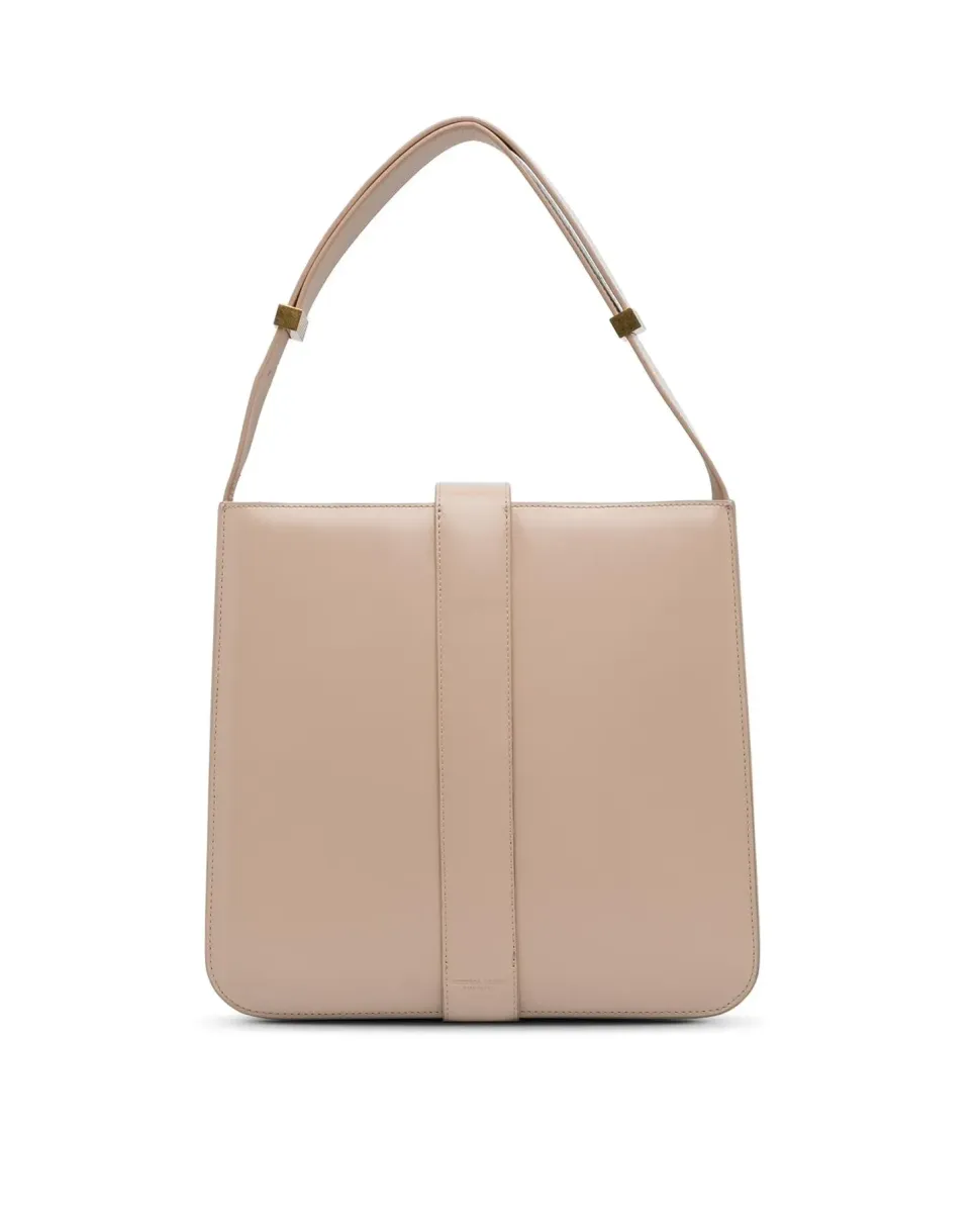 Preloved Leather Lock Shoulder Bag