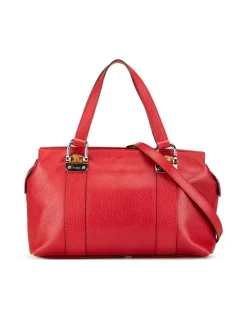 Preloved Leather Saddle Bag with Detachable Strap and Magnetic Closure