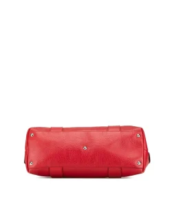 Preloved Leather Saddle Bag with Detachable Strap and Magnetic Closure