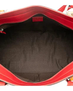 Preloved Leather Saddle Bag with Detachable Strap and Magnetic Closure