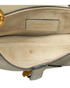 Preloved Leather Shoulder Bag with Top Zip Closure and Interior Slip