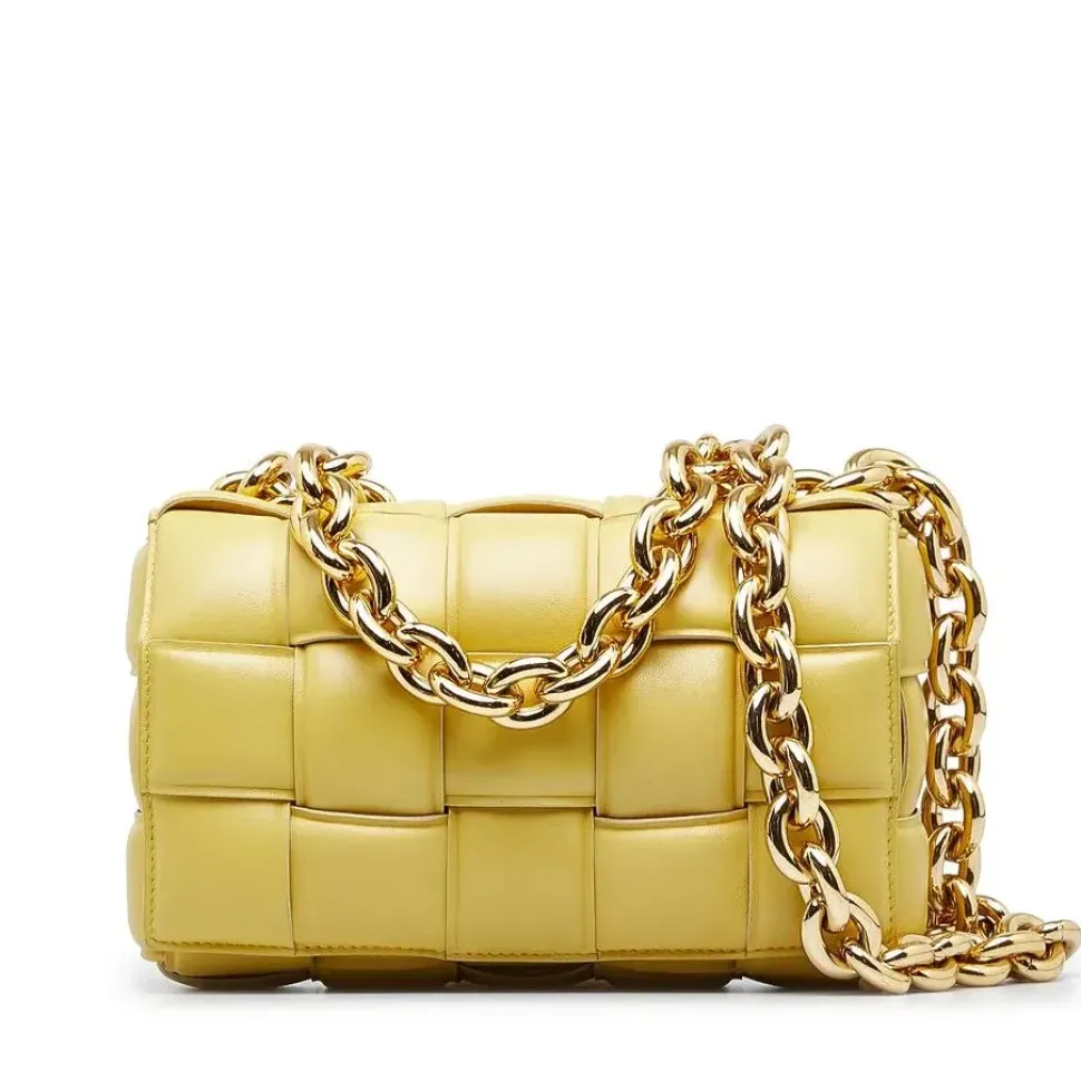 Preloved Medium Leather Flap Bag with Detachable Chain Strap