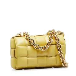 Preloved Medium Leather Flap Bag with Detachable Chain Strap