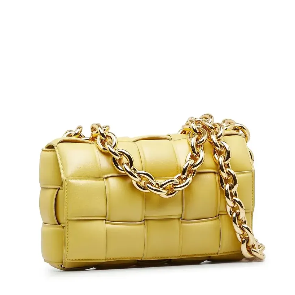 Preloved Medium Leather Flap Bag with Detachable Chain Strap