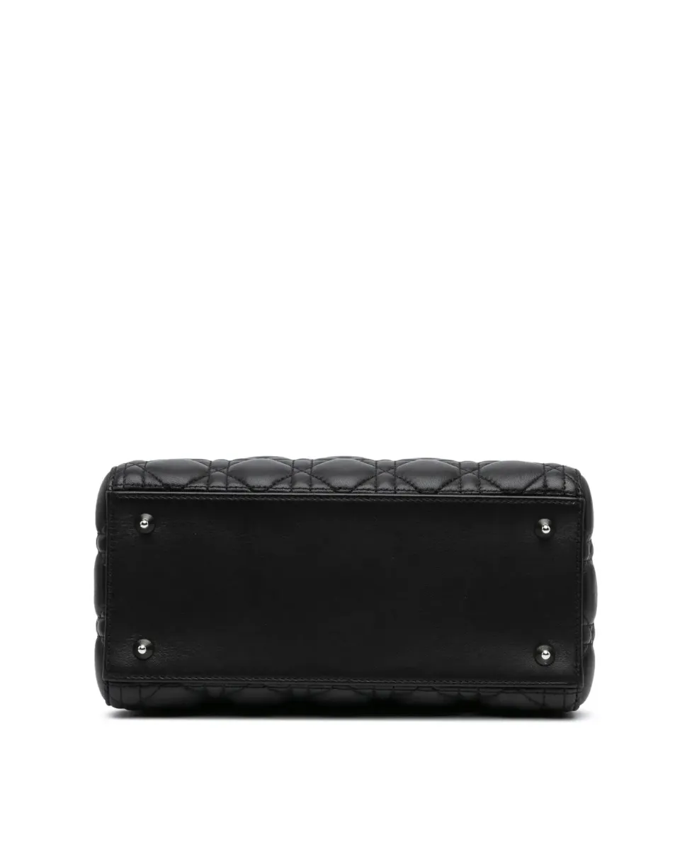 Preloved Medium Patent Cannage Quilted Leather Bag with Detachable