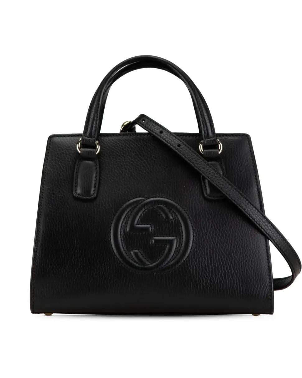 Preloved Medium Patent Cannage Quilted Leather Bag with Detachable