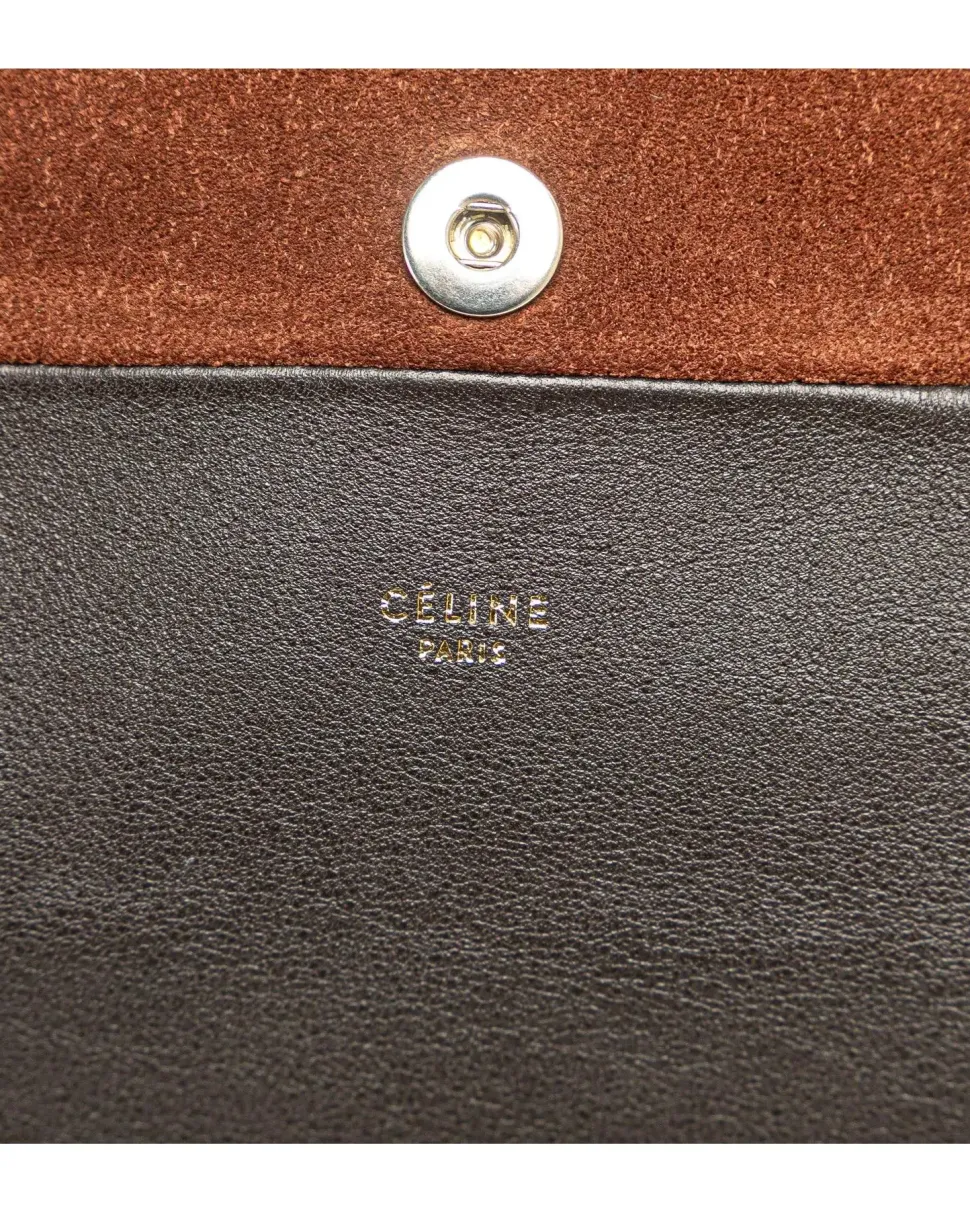 Preloved Medium Shearling Trim Suede Saddle Bag