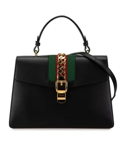 Preloved Metallic Leather Shoulder Bag with Magnetic Snap Closure