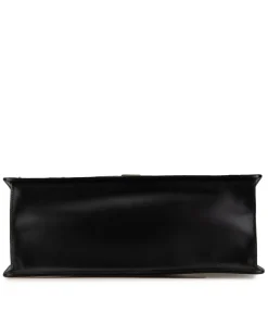 Preloved Metallic Leather Shoulder Bag with Magnetic Snap Closure