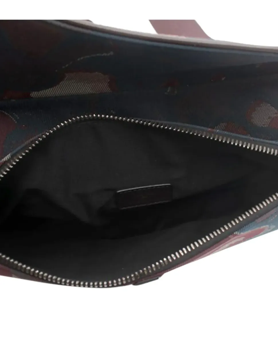 Preloved Micro Calfskin Leather Saddle Bag with Magnetic Closure