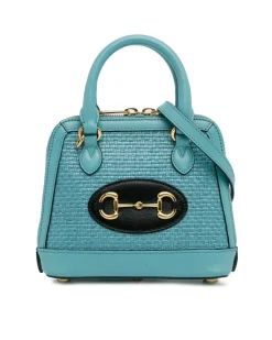 Preloved Mini Calfskin Satchel with Painted Details and Chain Strap