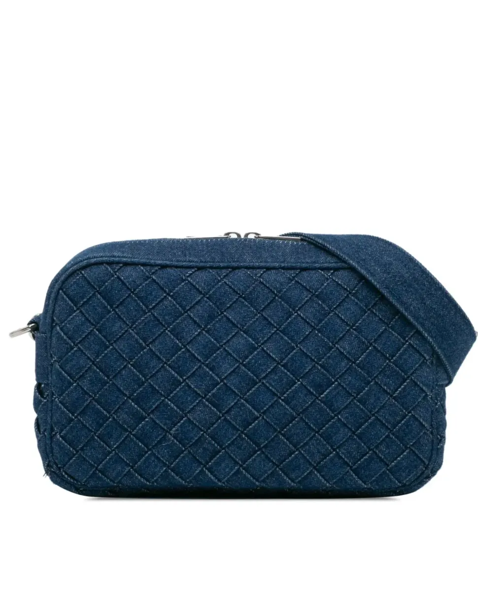 Preloved Mini Intrecciato Woven Leather Shoulder Bag