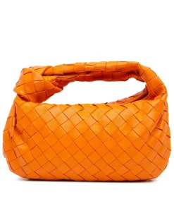 Preloved Mini Intrecciato Woven Leather Top Zip Bag