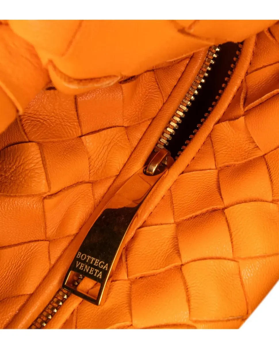 Preloved Mini Intrecciato Woven Leather Top Zip Bag
