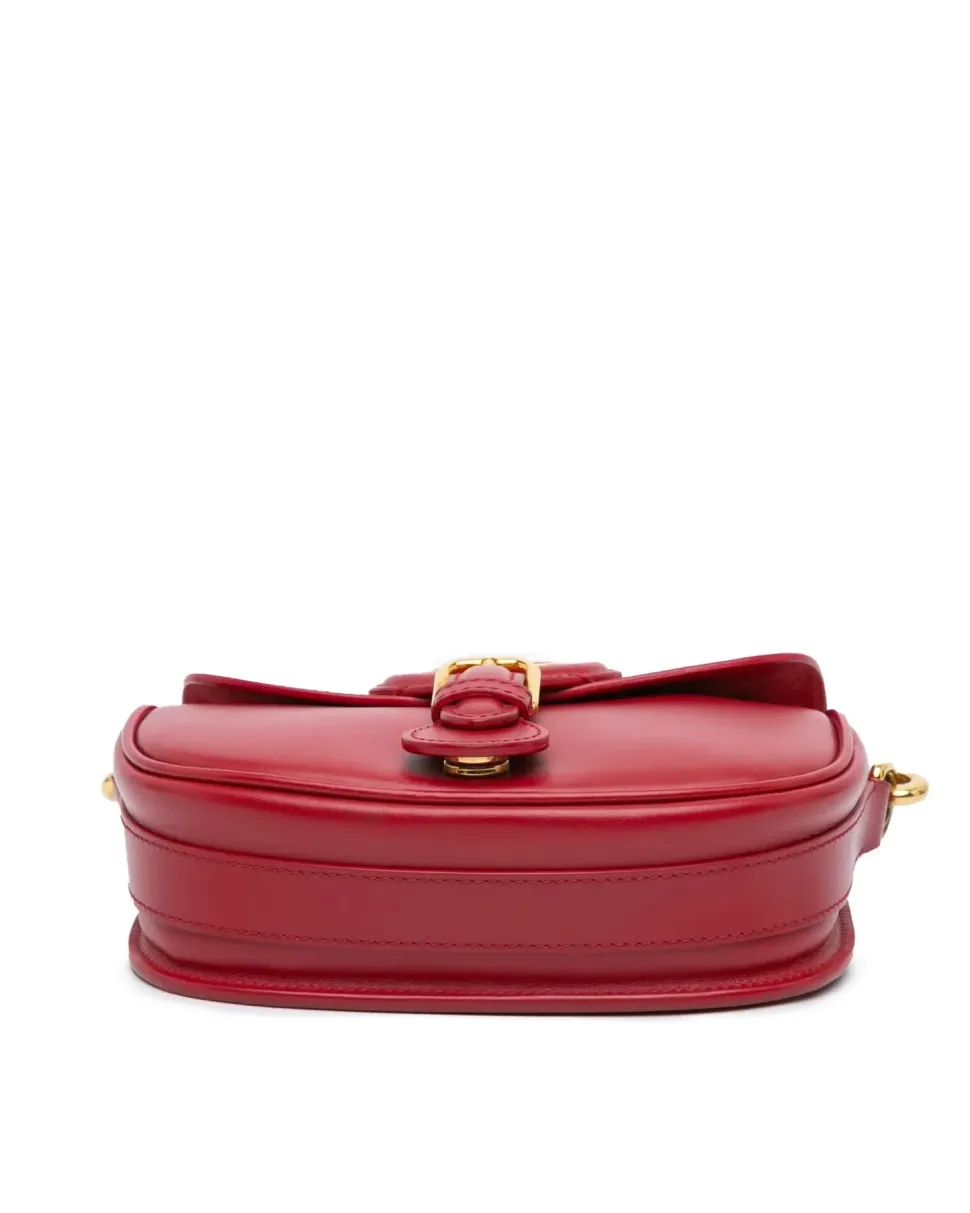 Preloved Mini Leather Embossed Duffle Bag with Detachable Strap