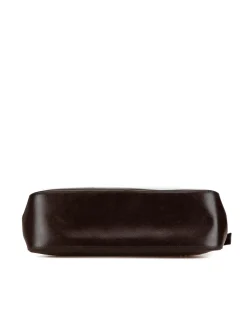 Preloved Mini Leather Saddle Bag with Magnetic Closure and Back Slip