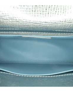 Preloved Mini Leather Saddle Shoulder Bag with Magnetic Snap Closure