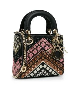 Preloved Mini Quilted Leather Top Handle Bag with Chain Strap