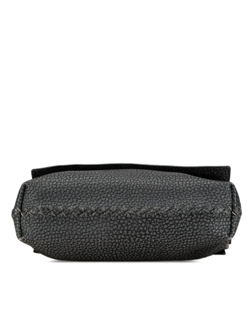 Preloved Mini Ultra Matte Calfskin Cannage Bag with Detachable Strap