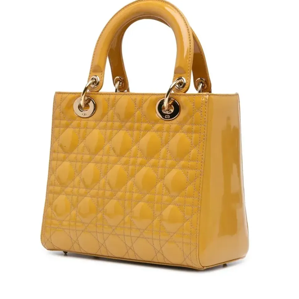 Preloved Mini Woven Leather Bag with Knotted Handle and Top Zip