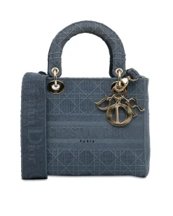 Preloved Quilted Denim Tie-Dye Shoulder Bag with Chain Strap