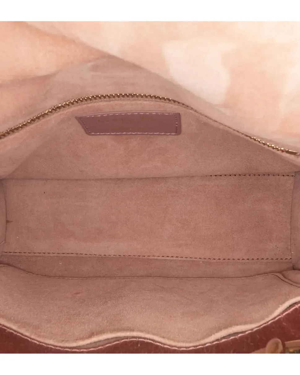 Preloved Quilted Patent Leather Handbag with Detachable Shoulder Strap