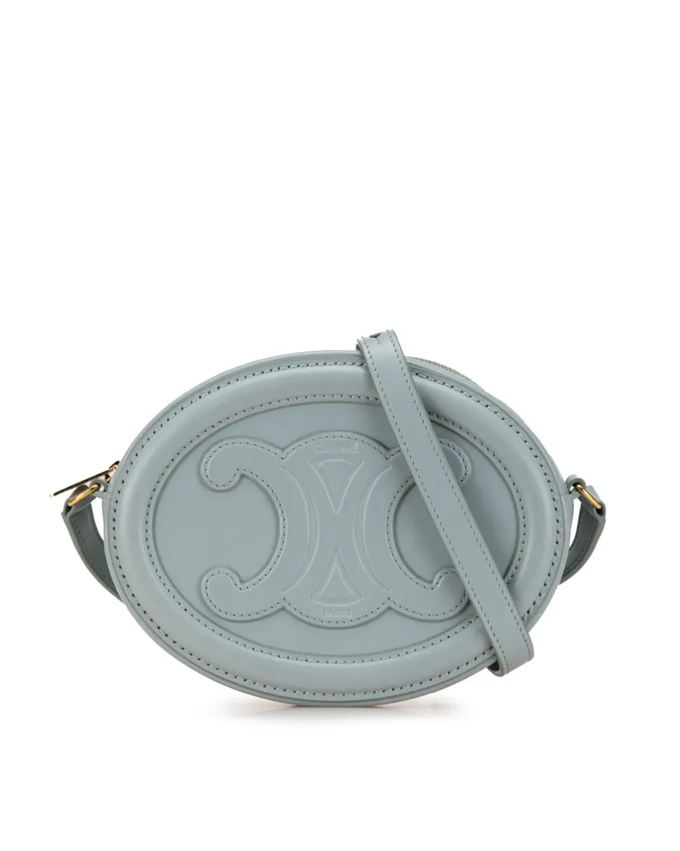 Preloved Saddle Mini Bag Blue Oblique Canvas Crossbody