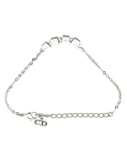 Preloved Silver Plated Charm Bracelet with Logo Cubes