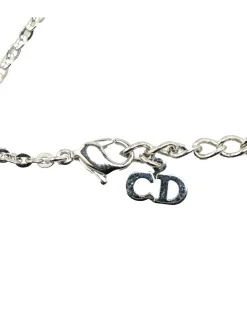 Preloved Silver Plated Charm Bracelet with Logo Cubes