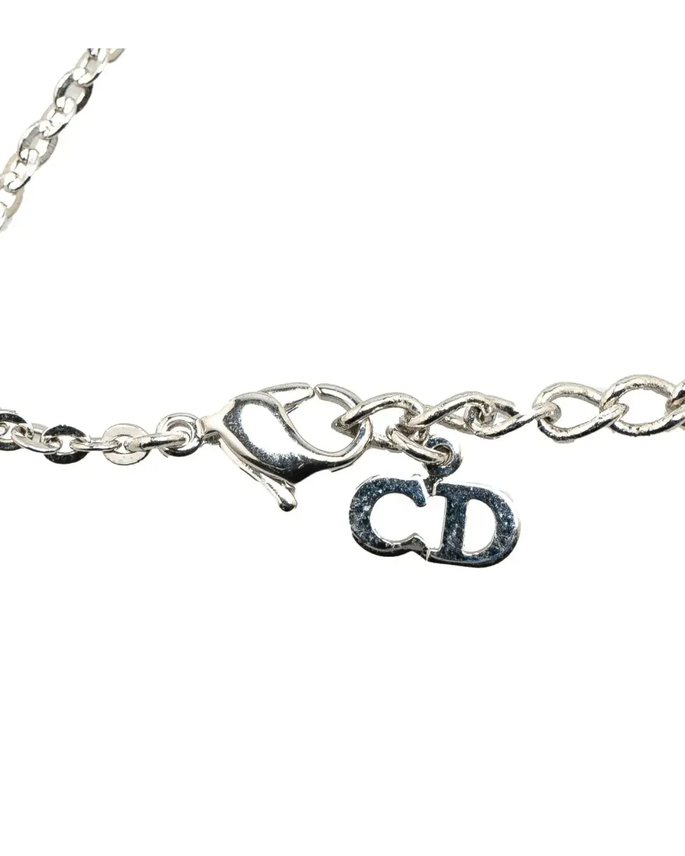 Preloved Silver Plated Charm Bracelet with Logo Cubes