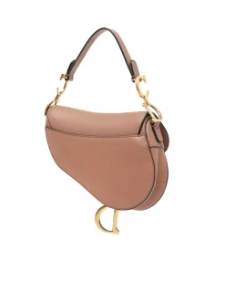 Preloved Small Leather Crossbody Bag with Buckle Closure