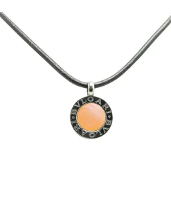 Preloved Stainless Steel Shell Pendant Choker Necklace with Leather