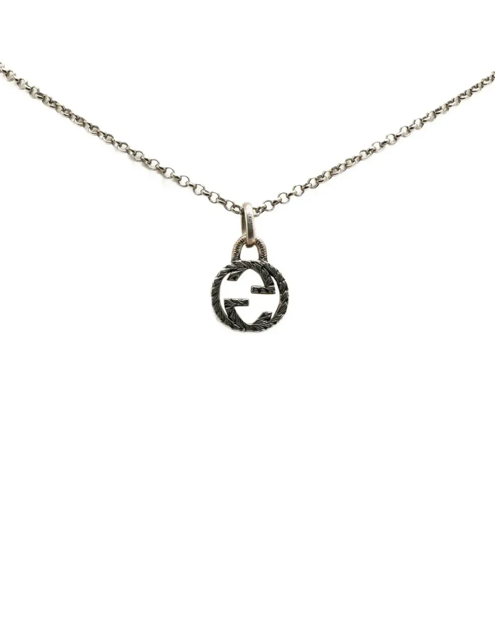 Preloved Sterling Silver G Pendant Necklace with Spring Ring Closure