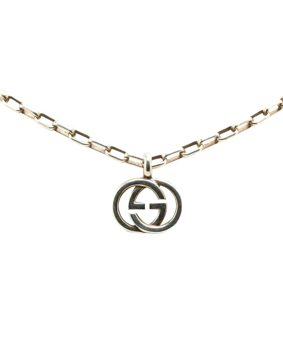 Preloved Sterling Silver Interlocking G Pendant Necklace