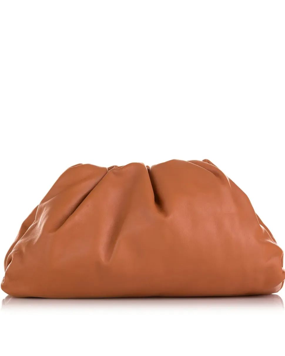 Preloved The Pouch Intrecciato Nappa Leather Clutch Brown