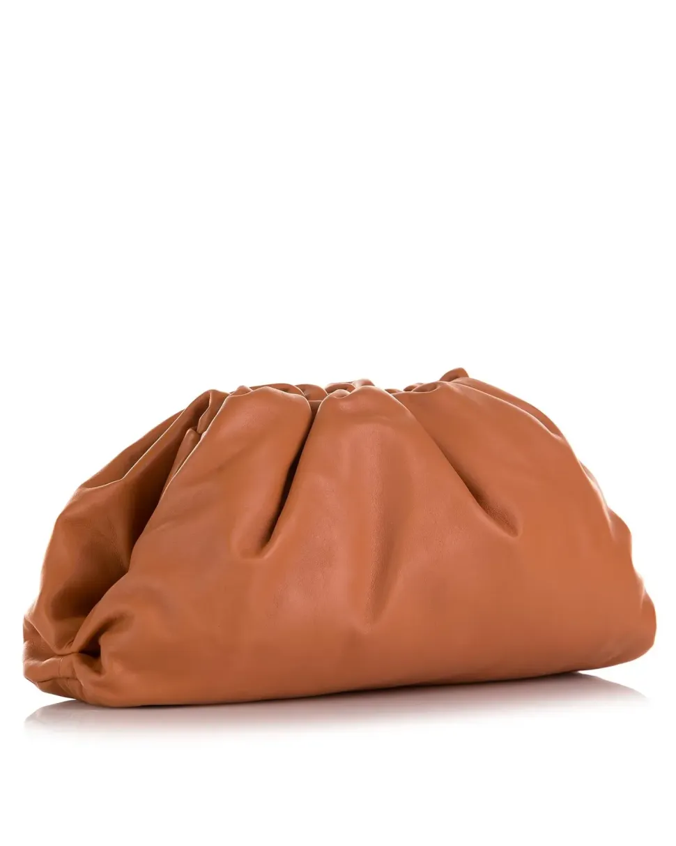 Preloved The Pouch Intrecciato Nappa Leather Clutch Brown