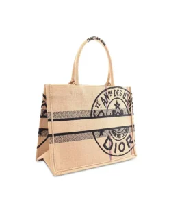 Preloved Woven Lambskin Avenue Tote with Structured Handles