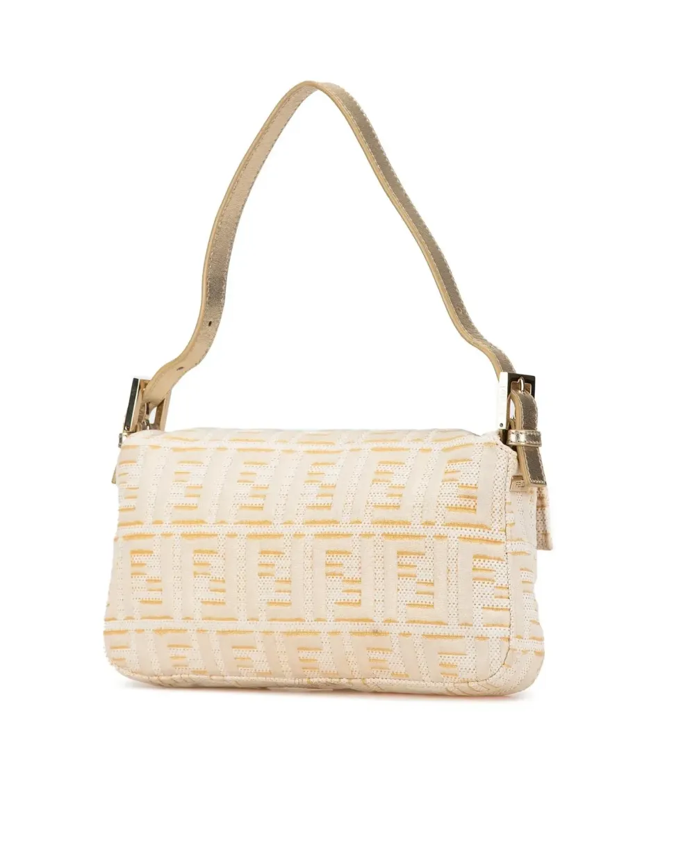 Preloved Woven Leather Shoulder Bag with Chain Strap
