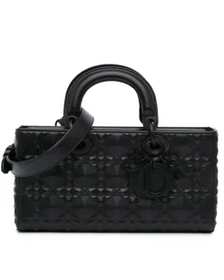 Preloved Zucca Embossed Chain Midi Baguette Shoulder Bag with Interior