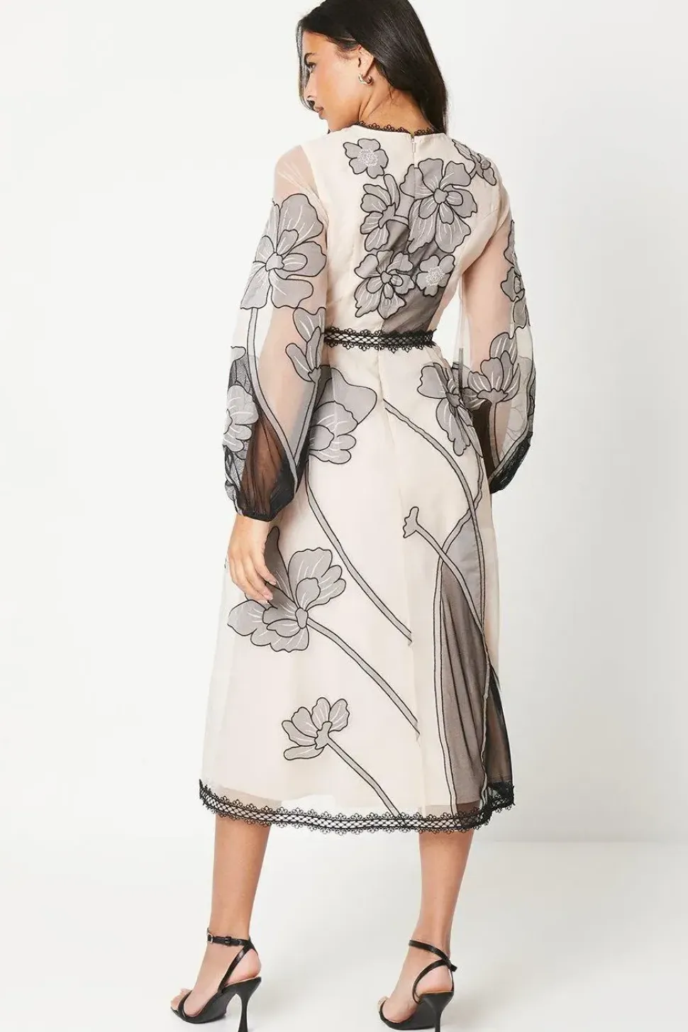 Premium Applique And Embroidered Midi Dress