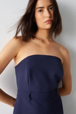 Premium Bandeau Split Front Maxi Dress