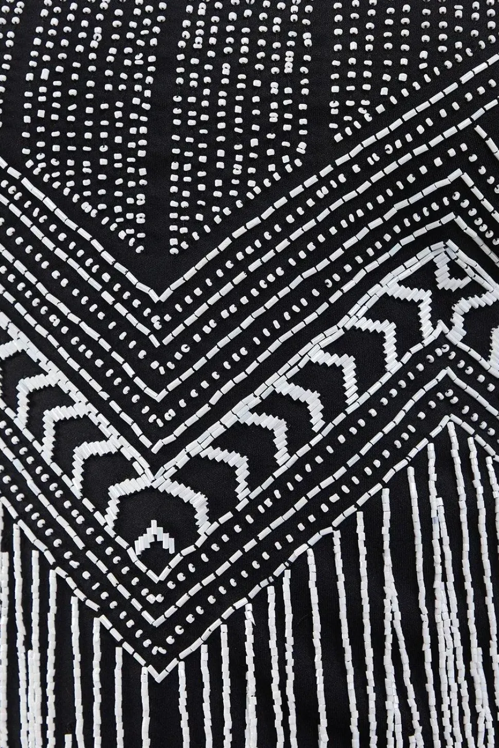 Premium Bead Fringe Embellished Sequin Bandeau Mini Dress