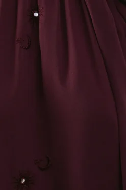 Premium Chiffon Tie Neck Moon Embellished Sequin Mini Smock Dress