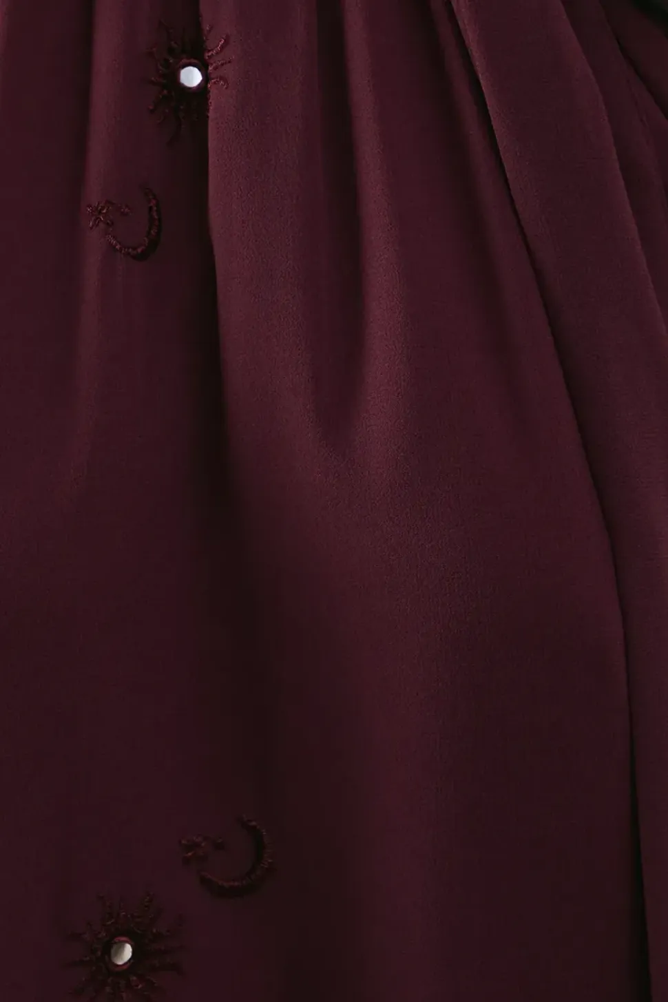 Premium Chiffon Tie Neck Moon Embellished Sequin Mini Smock Dress