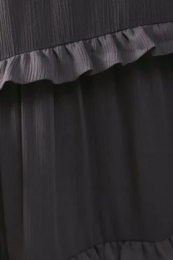 Premium Chiffon Tie Neck Tier Smock Maxi Dress