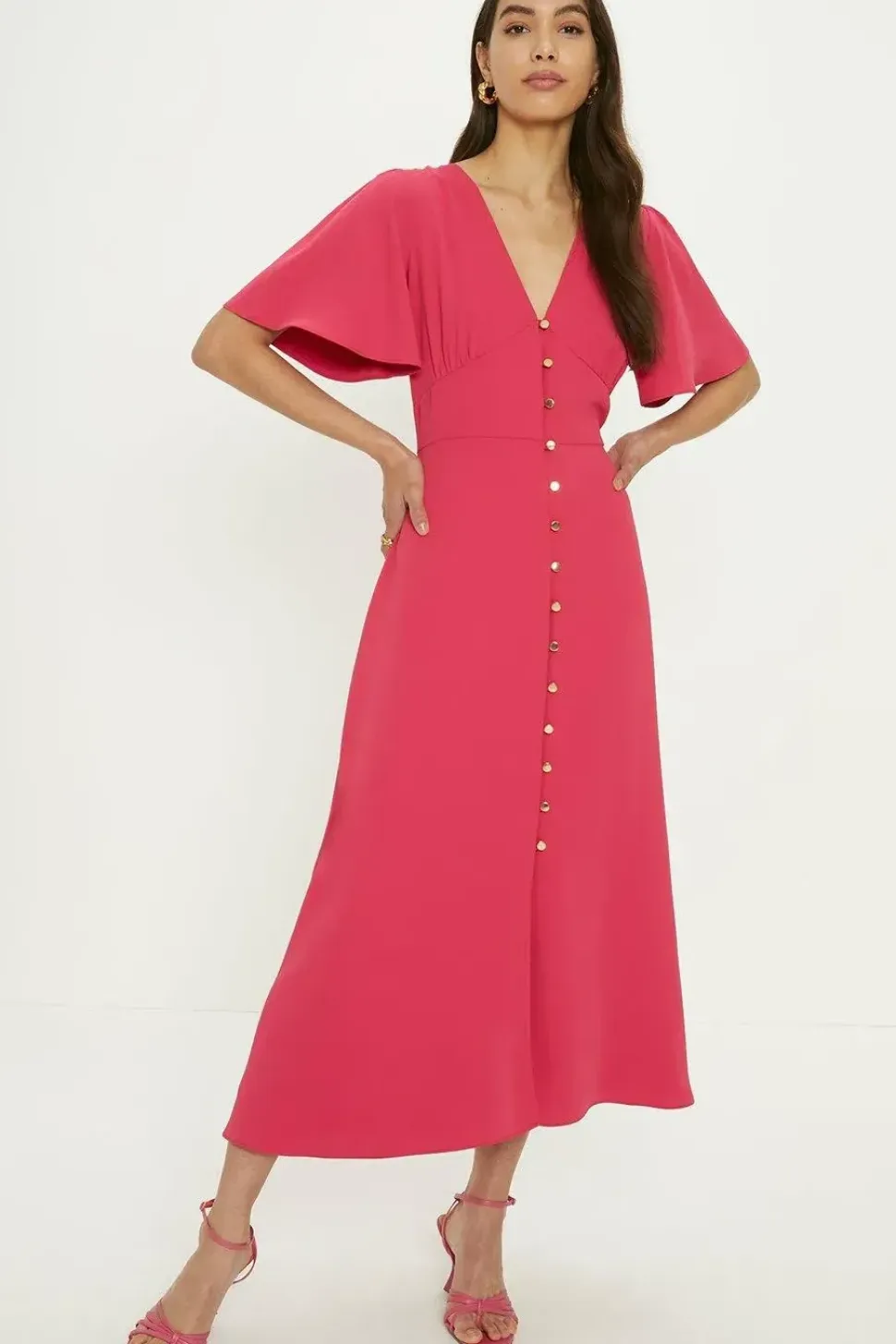 Premium Crepe Midi Tea Dress