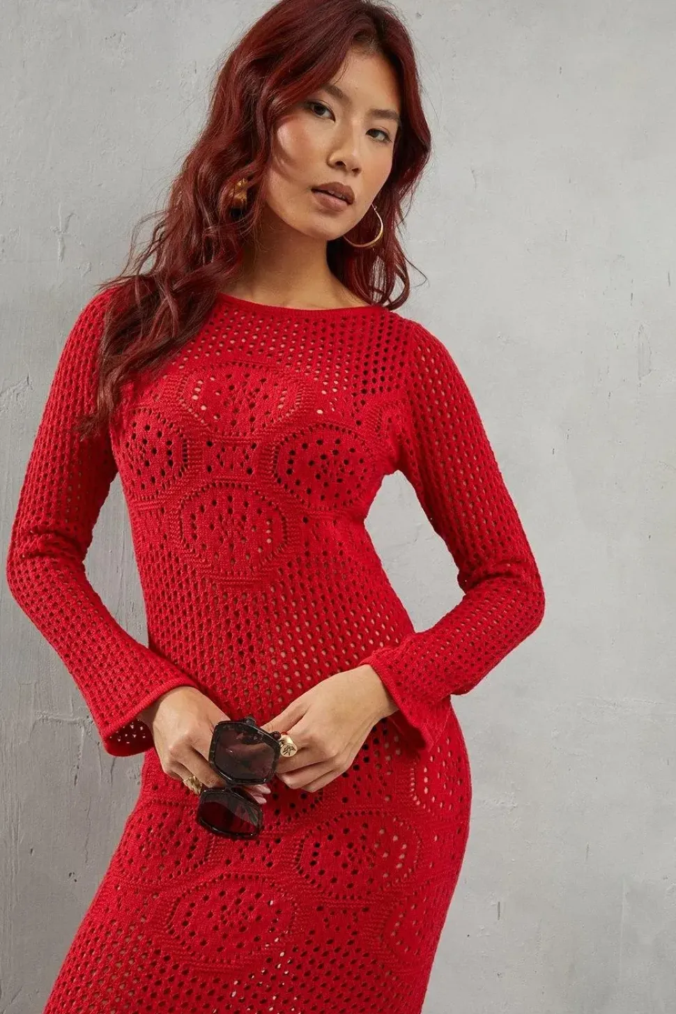 Premium Crochet Cotton Knitted Maxi Dress